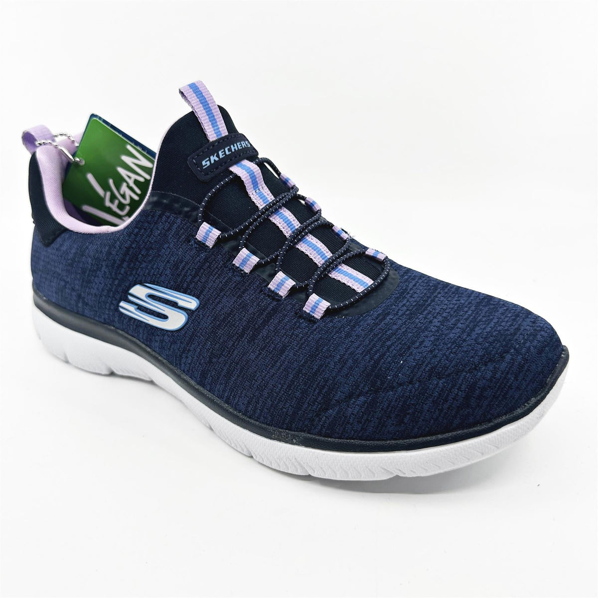Skechers Summits Fresh Impression Navy Lavender Womens  Slip On Sneakers