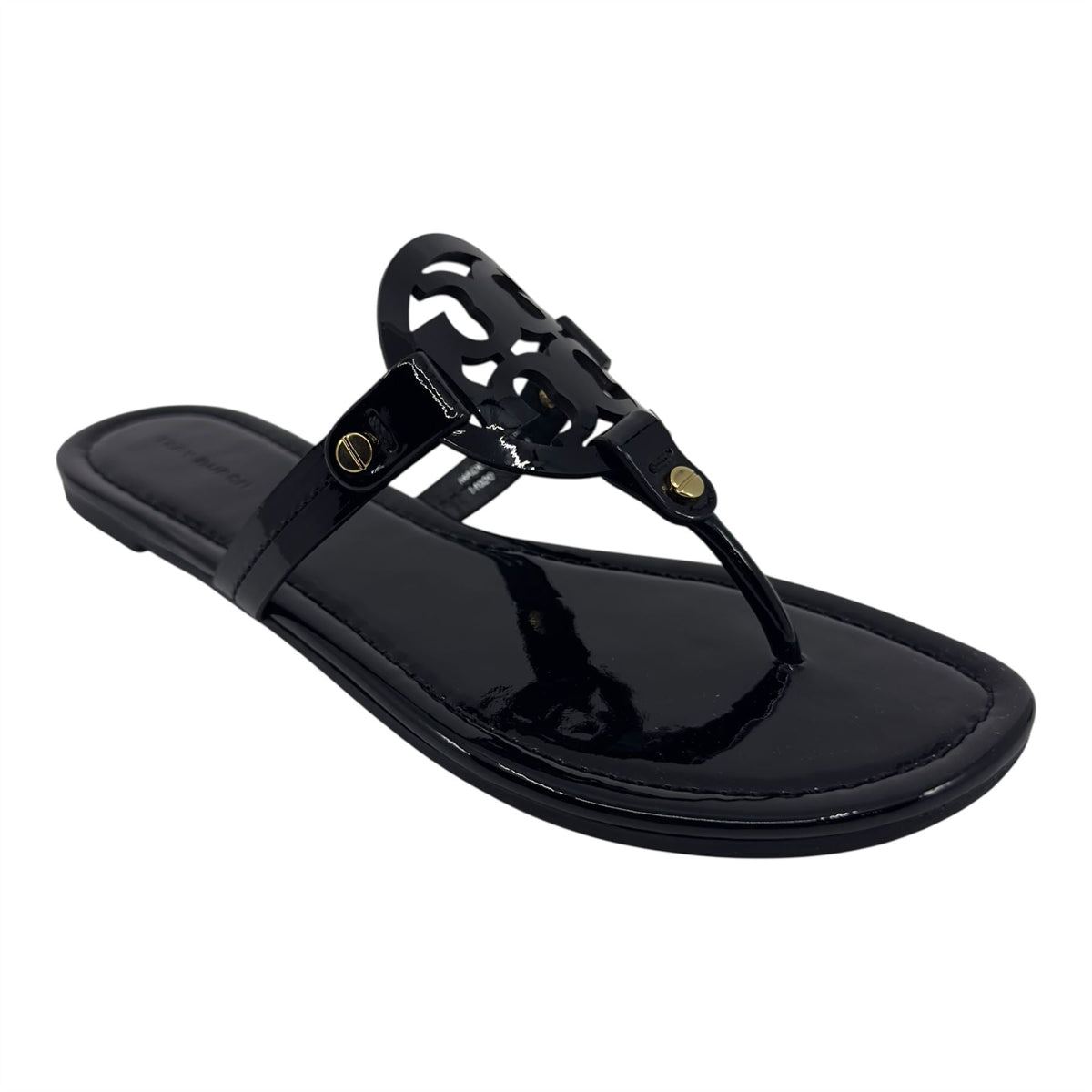 Tory Burch Miller Perfect Black Womens Sandal Patent Leather Thong