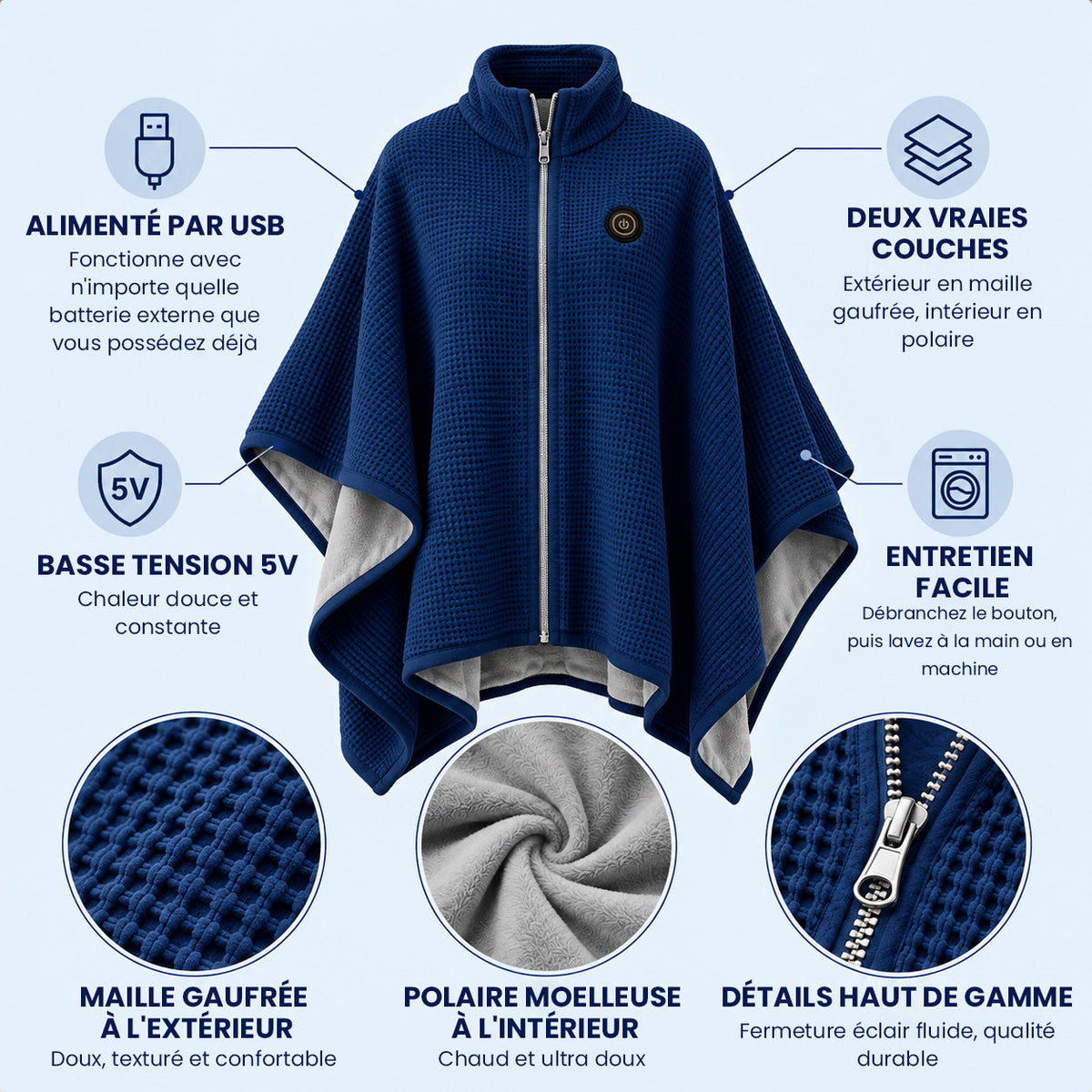 Cape chauffante pour les épaules