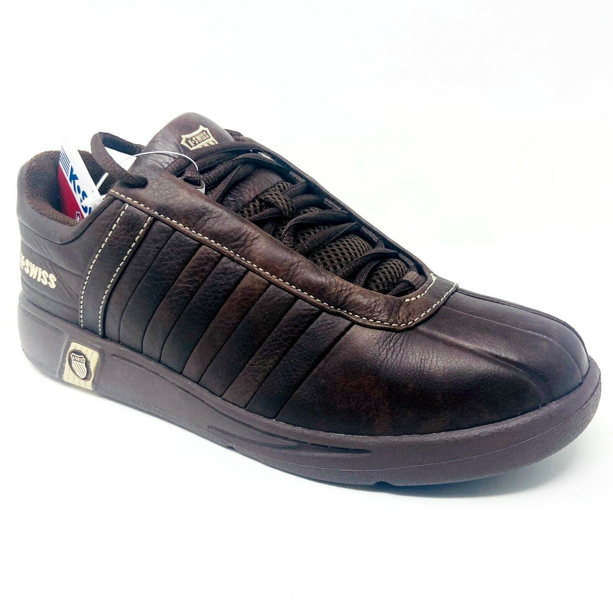 K-Swiss Mens Marvid Chocolate Brown Leather Casual Sneakers 01015227
