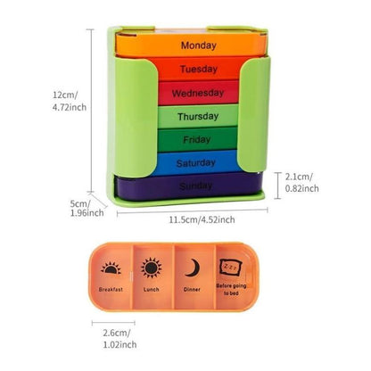 7-Day Stackable Pill Organizer – Portable Weekly Medicine Box