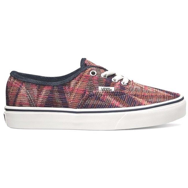 VANS Authentic Woven Chevron Pink True White Womens Size 5.5 Casual Sneakers