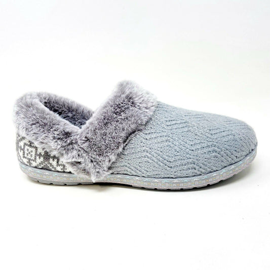 Bobs Skechers Too Cozy Deco Drifter Gray Womens Size 9 Casual Fur Slippers