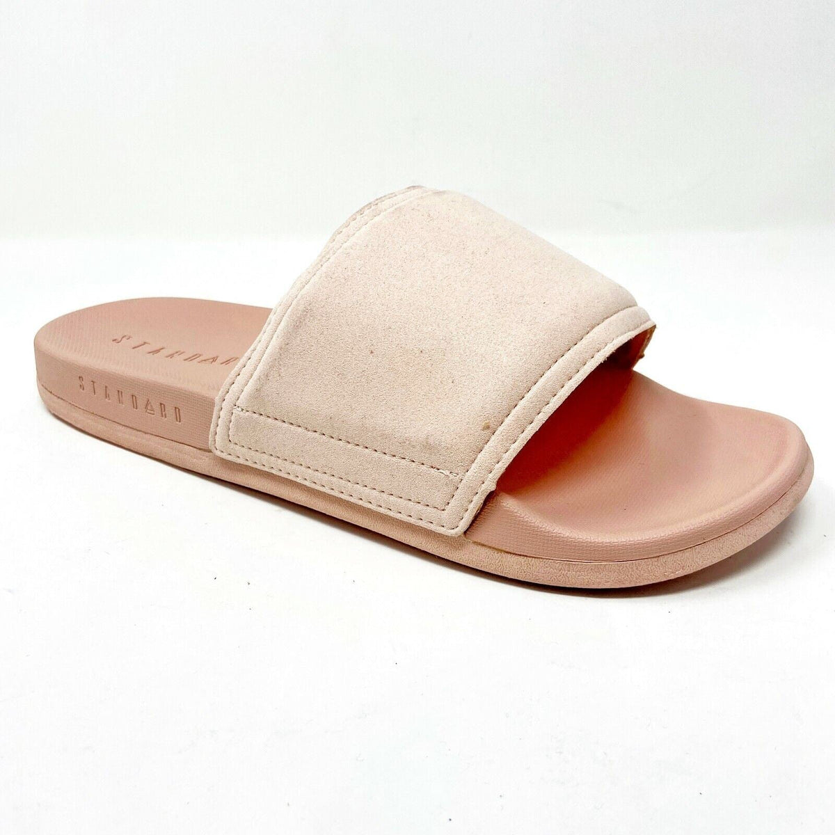 STNDRD Standard Los Angeles Monaco Suede Pink Womens Slides Sandals