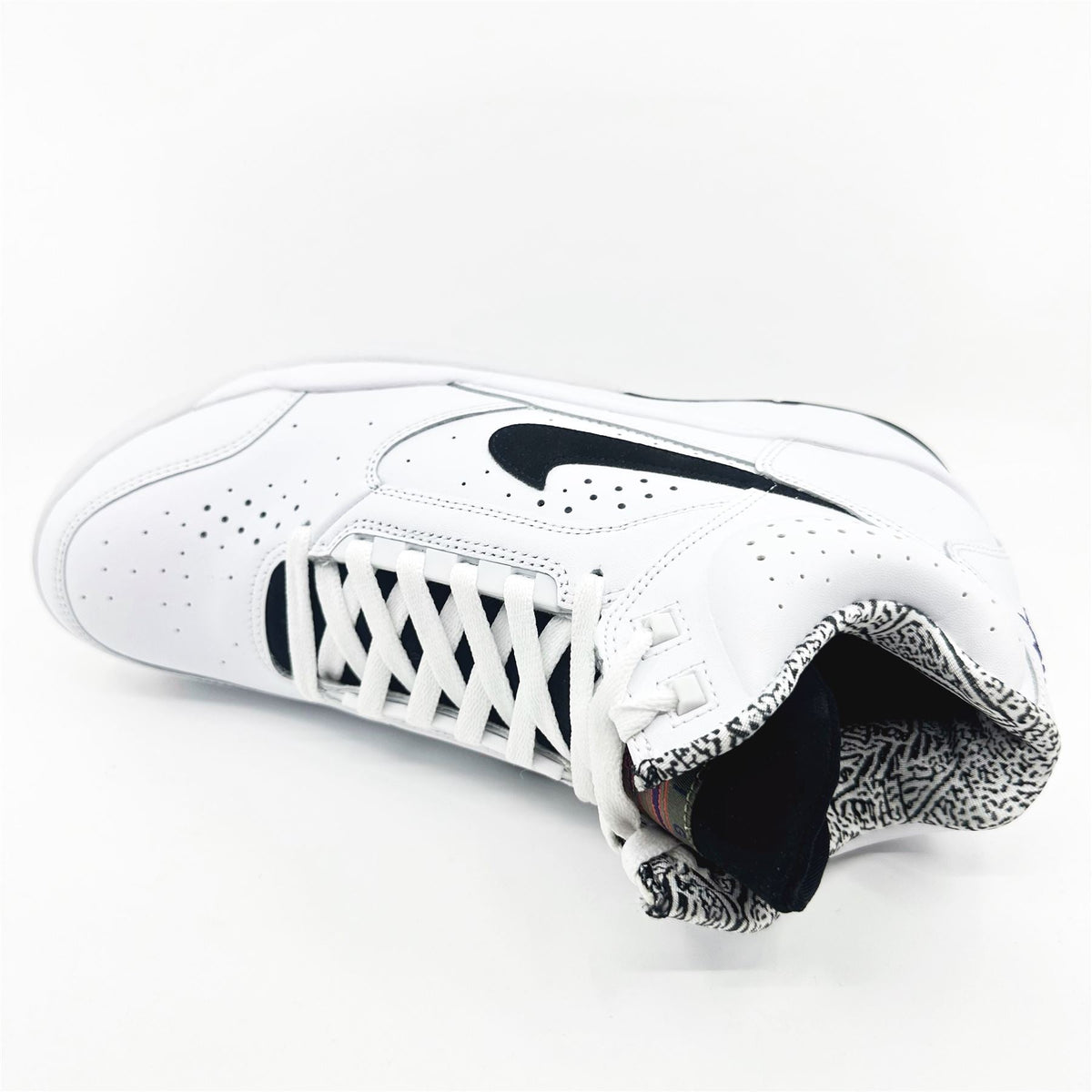 Nike Air Flight Lite Mid White Black Mens Athletic Sneaker