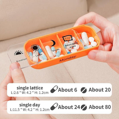 7-Day Stackable Pill Organizer – Portable Weekly Medicine Box