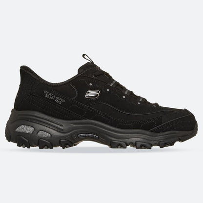 Women's Wide Fit Skechers 150543W Slip-ins D'Lites Classic Remix Trainers