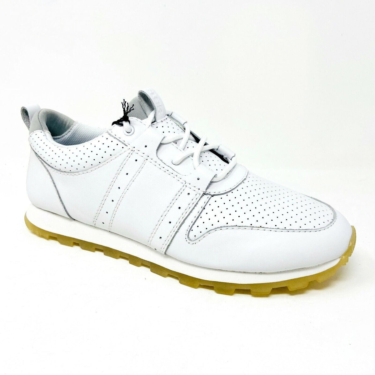 Clae Mills White Tumbled Leather Mens Casual Premium Shoes Sneakers