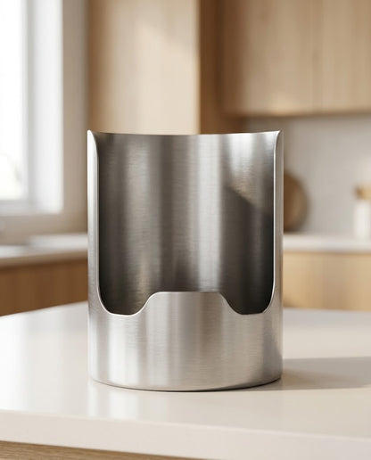 Brushed Stainless Steel Spoon Rest with Lid Holder