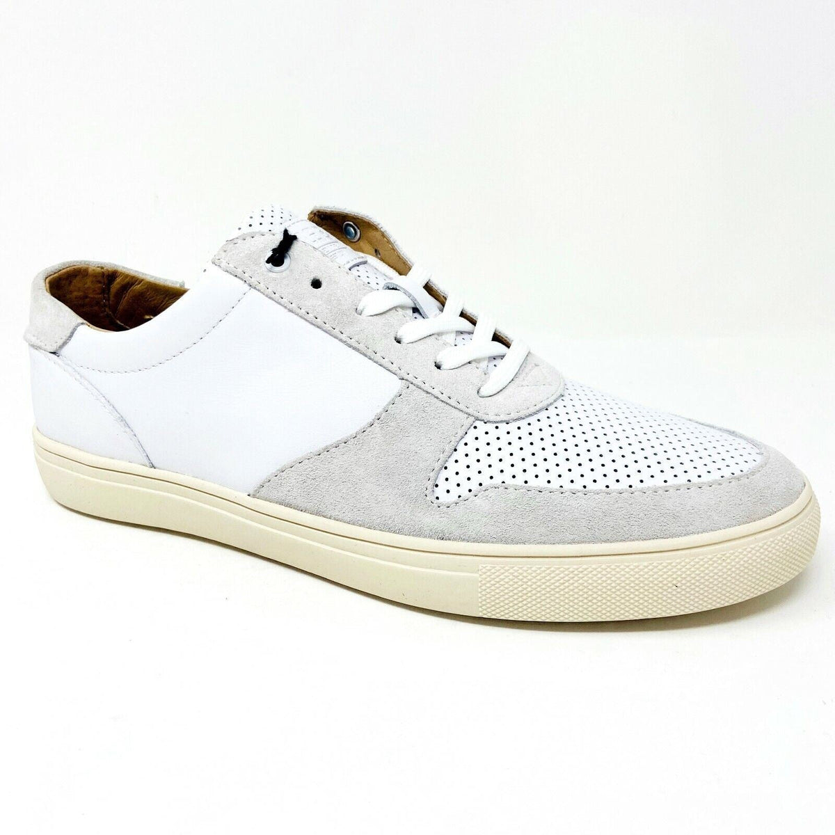 Clae Gregory SP White Leather Cream Mens Premium Casual Sneakers