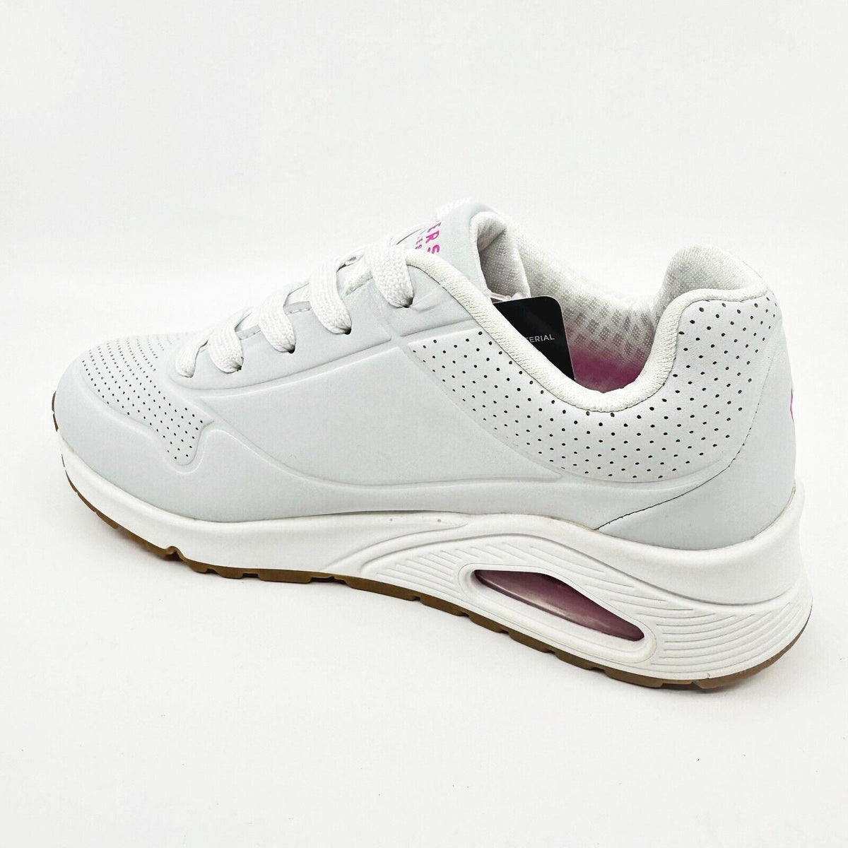 Skechers Uno Stand On Air White Pink Kids Girls Sneakers