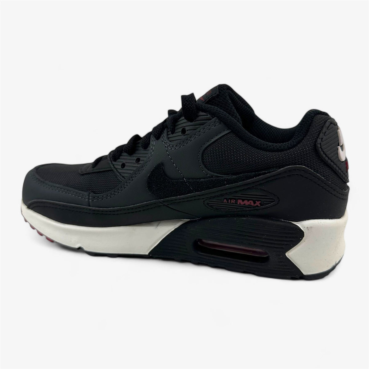 Nike Air Max 90 Leather GS Anthracite Black Team Red Kids Athletic Sneaker