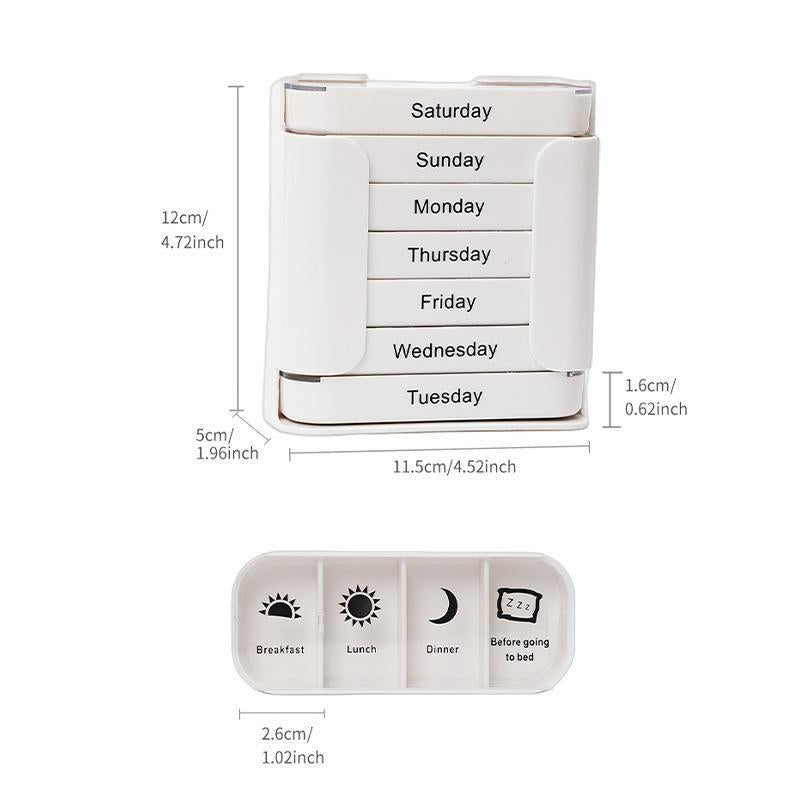 7-Day Stackable Pill Organizer – Portable Weekly Medicine Box