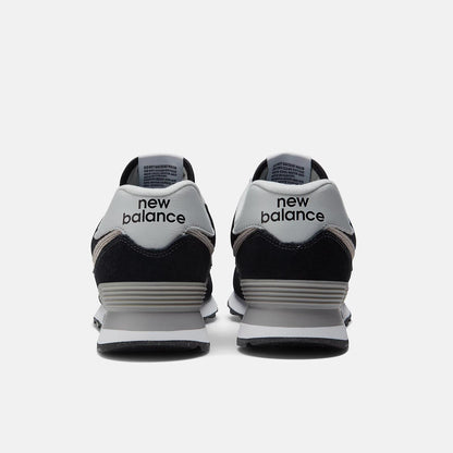 Women's Wide Fit New Balance ML574EVB Walking/Running Trainers - Exclusive - Black/White ENCAP