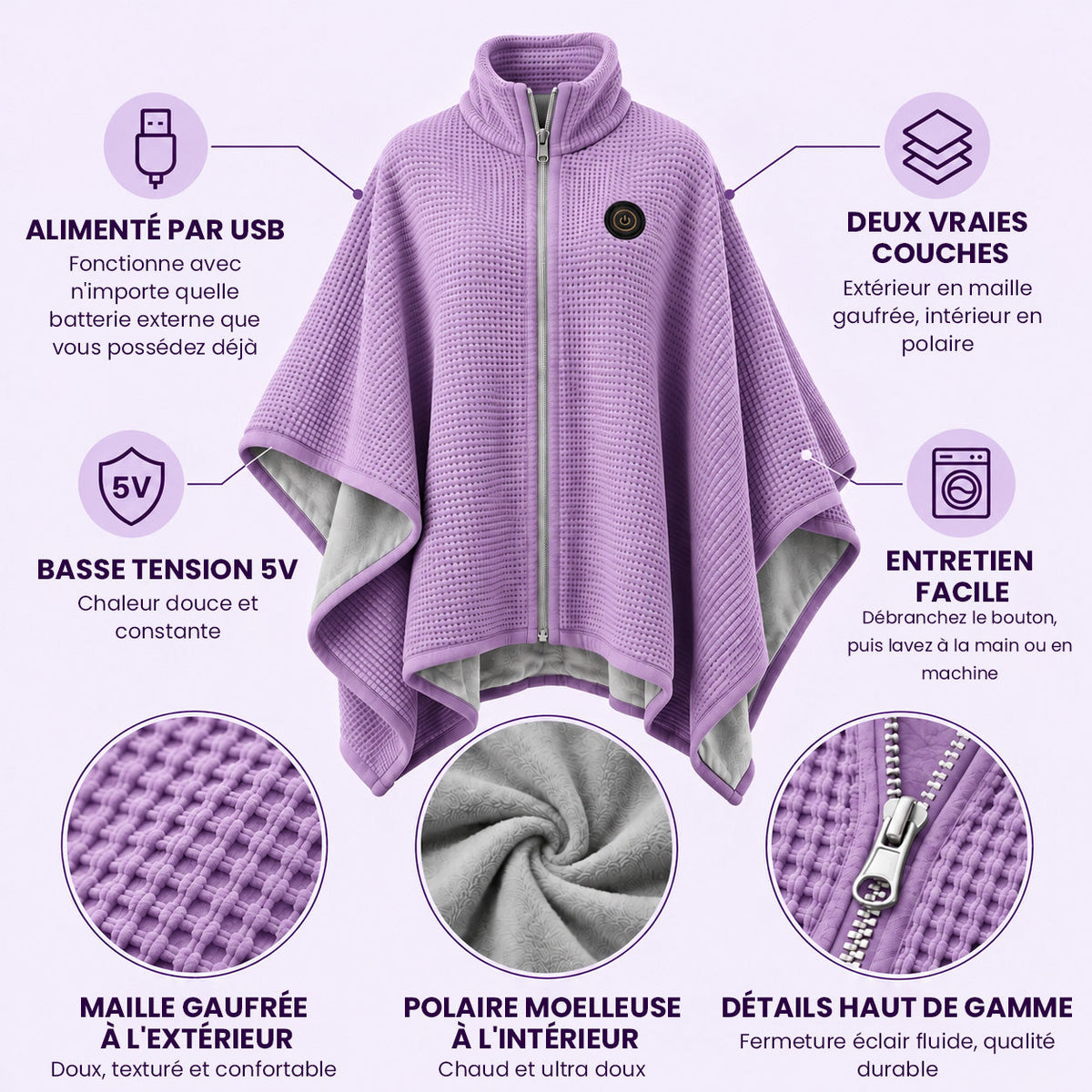 Cape chauffante pour les épaules