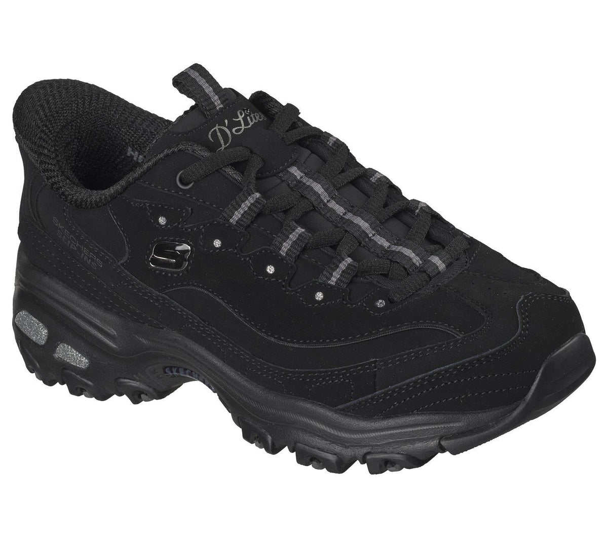 Women's Wide Fit Skechers 150543W Slip-ins D'Lites Classic Remix Trainers