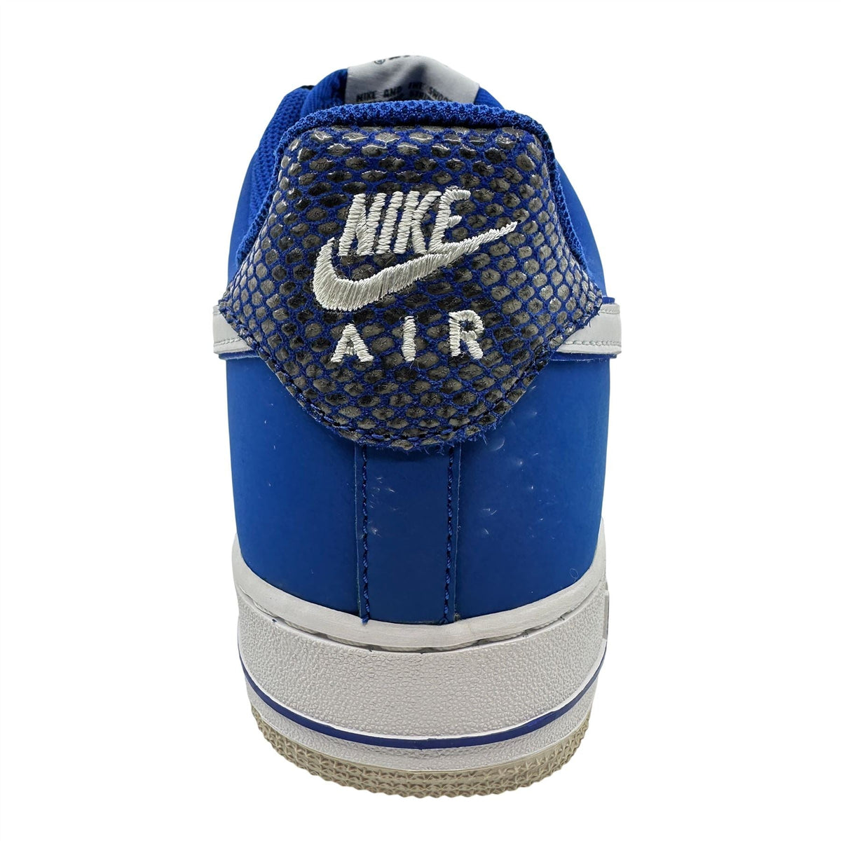 Nike Air Force 1 Game Royal Blue White Mens Athletic Snake Skin Sneaker