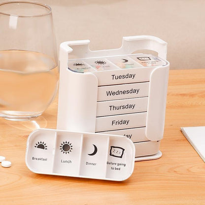 7-Day Stackable Pill Organizer – Portable Weekly Medicine Box
