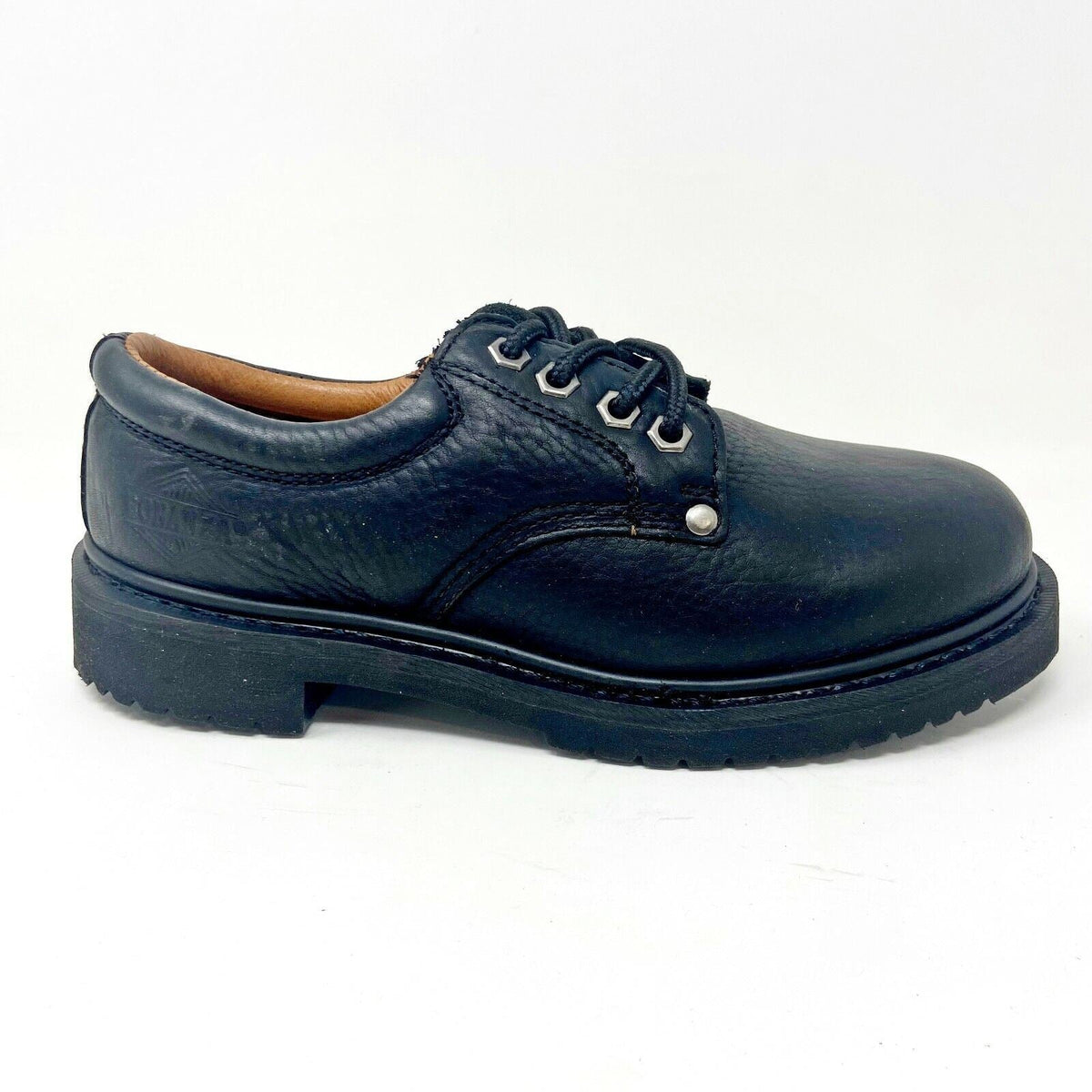 Bonanza Black Leather Mens Slip Resistant Casual Work Boots BA415