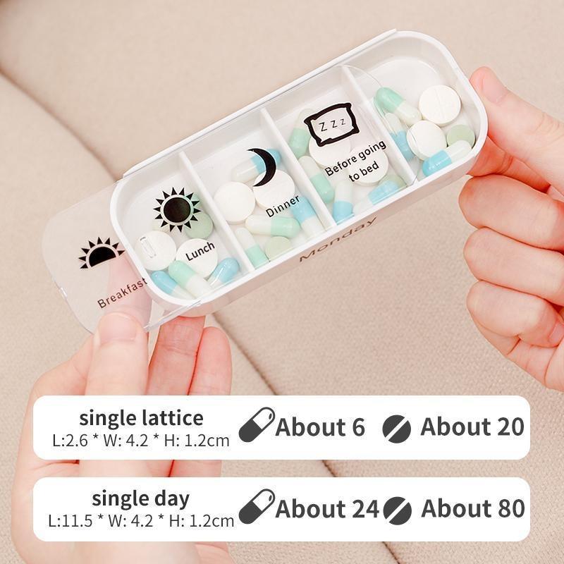 7-Day Stackable Pill Organizer – Portable Weekly Medicine Box