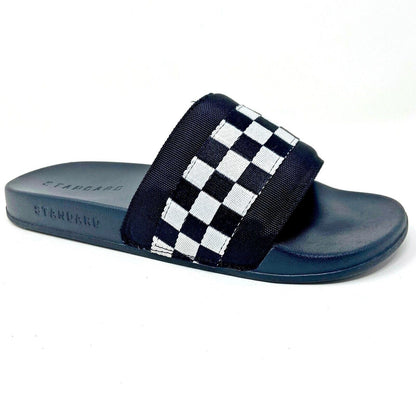 STNDRD Standard Los Angeles Monaco Checkerboard Black White Womens Sandals