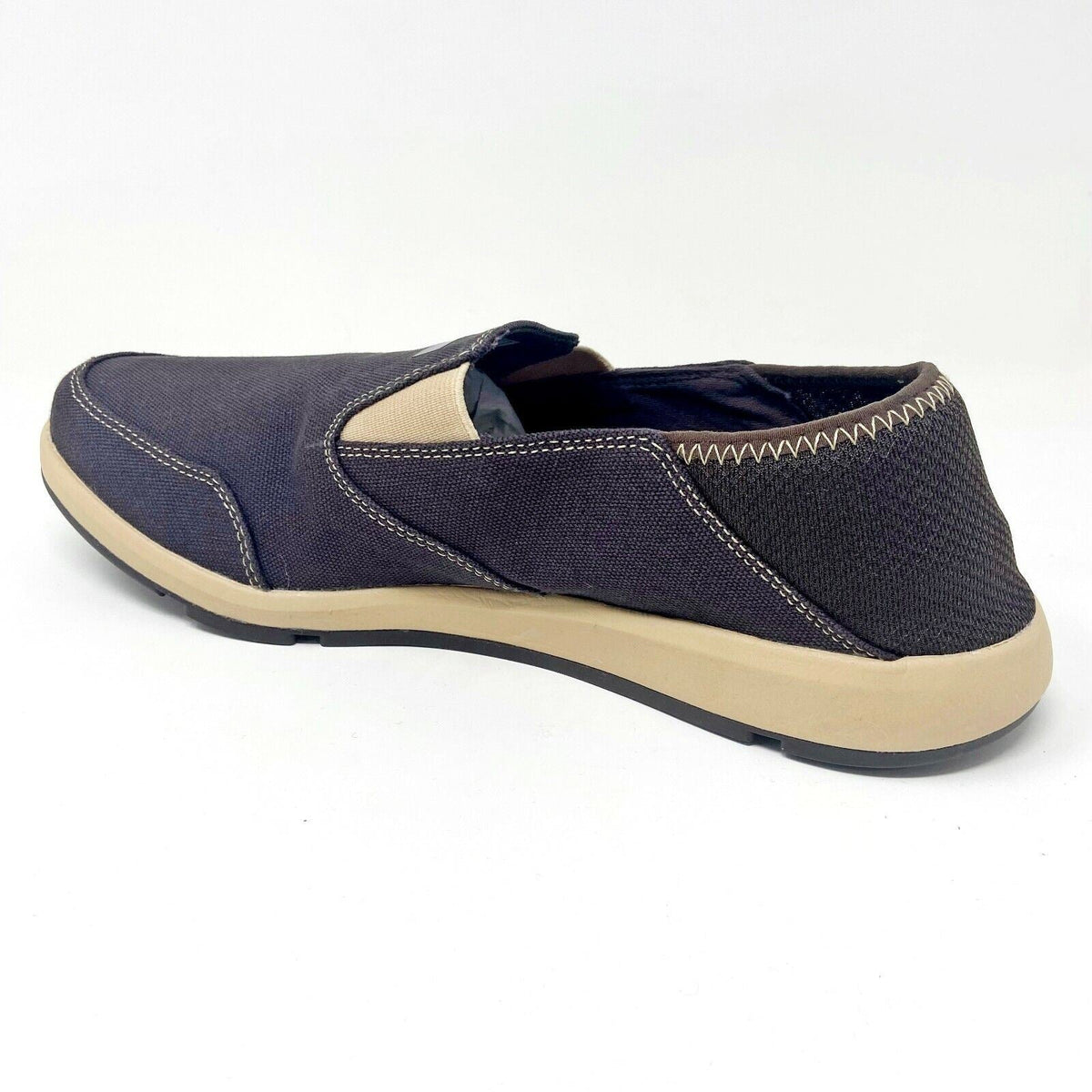 XtraTuf Yellowtail Chocolate Tan Slip Resistant Mens Slip On Canvas Work Shoes