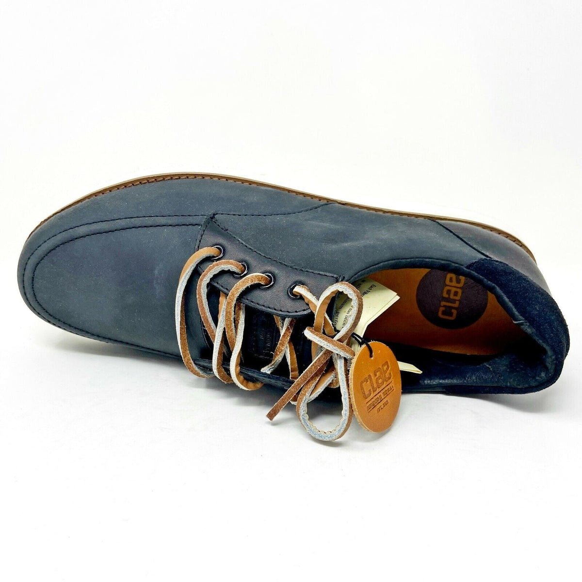 Clae Nicholson Black Leather Vibram Mens Premium Casual Sneakers