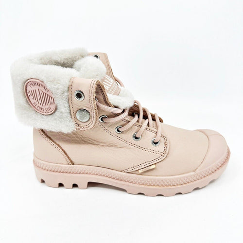 Palladium Baggy Rose Dust Pink Leather Womens Size 5.5 Combat Boots 96433 612