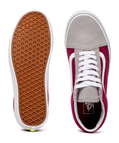 VANS Old Skool Drizzle Sangria Gray Wine Womens Size 5.5 Suede Casual Shoes