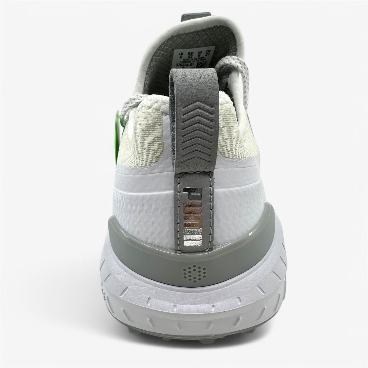 PUMA Ignite Articulate White Silver High Rise Mens Wide Waterproof Golf Shoes