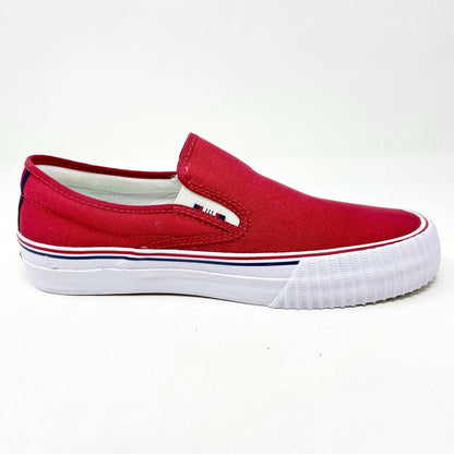 PF Flyer Center Slip On Red White Womens Shoes Casual Sneakers PM12OS2J