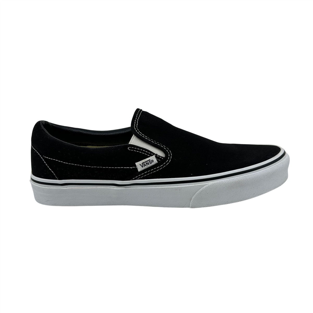 VANS Classic Slip On Black White Mens Athletic Sneaker