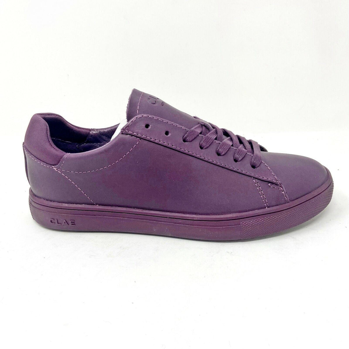 Clae Bradley Plum Full Grain Leather Mens Size 5 Premium Sneakers