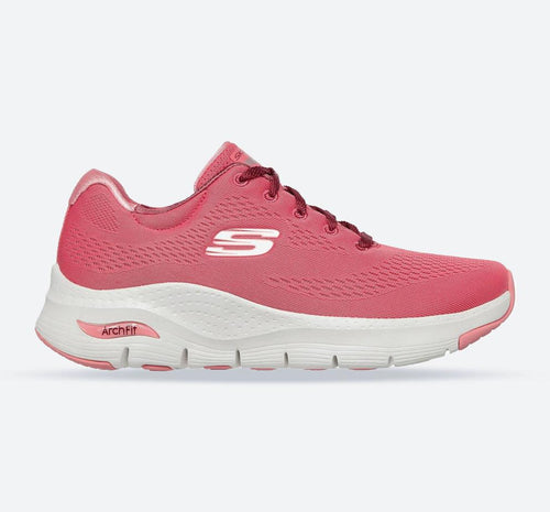 Women's Wide Fit Skechers 149057 Unny Outlook Sports Trainers - Rose