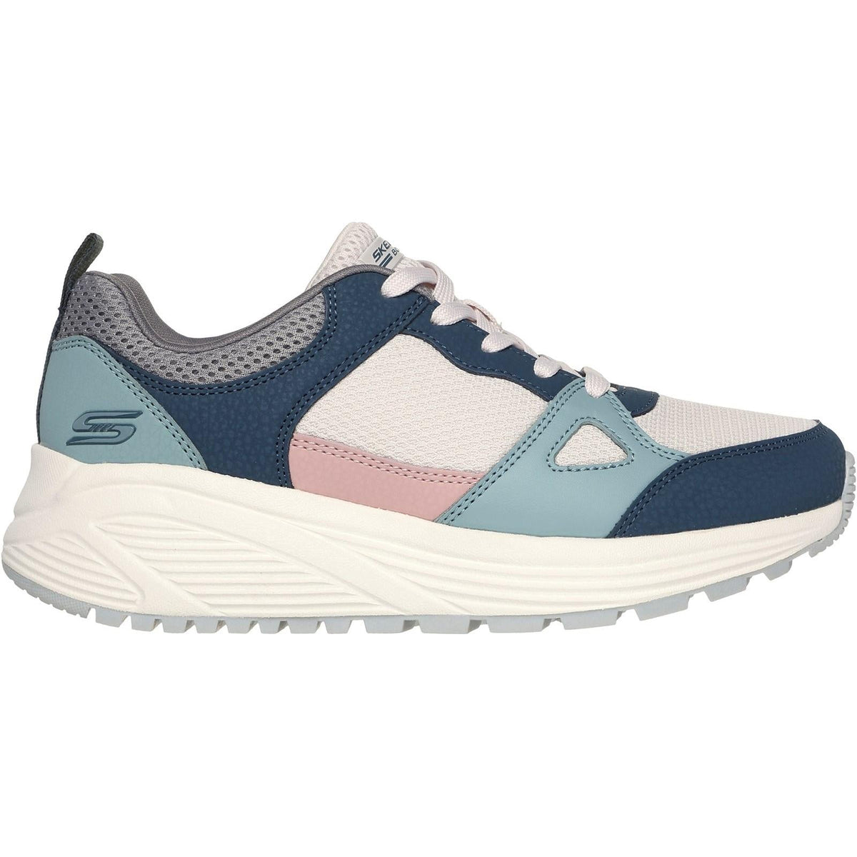 Womens Wide Fit Skechers 117268 Bobs Sparrow 2.0 Retro Clean Trainers