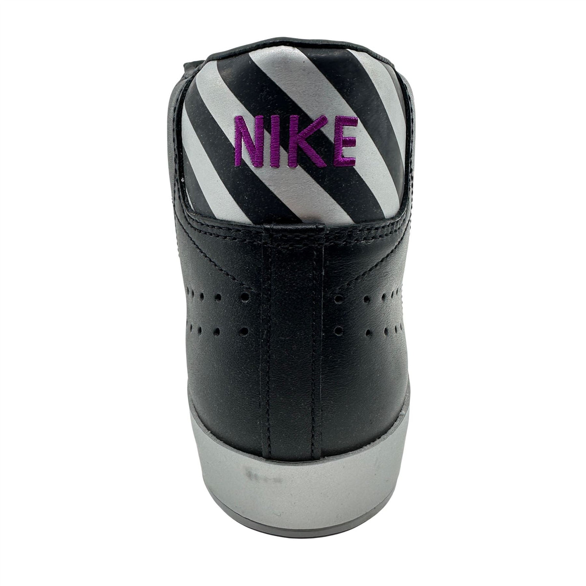 Nike Blazer Mid Premium Black Metallic Silver Plum Mens Godzilla Sneaker