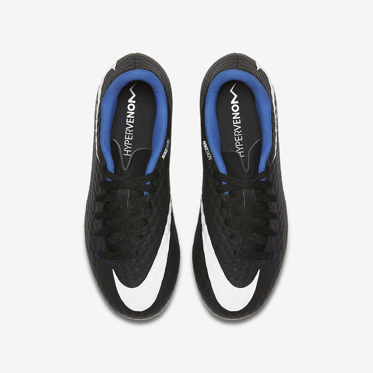 Nike Hypervenom Phelon III FG Black Blue Kids Size 5.5 Soccer Cleats 852595 002