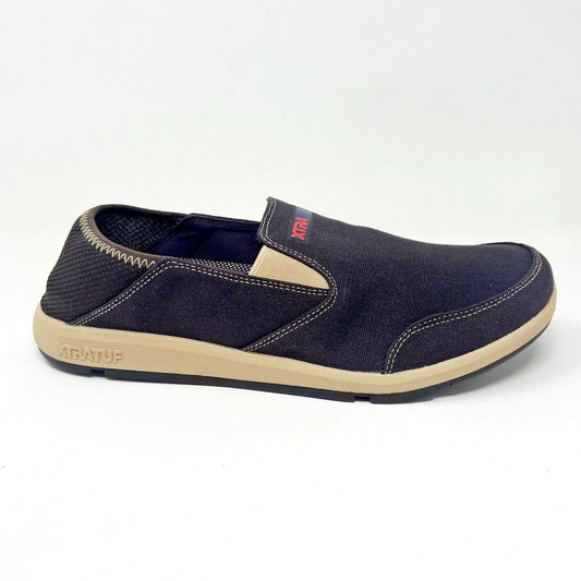 XtraTuf Yellowtail Chocolate Tan Slip Resistant Mens Slip On Canvas Work Shoes