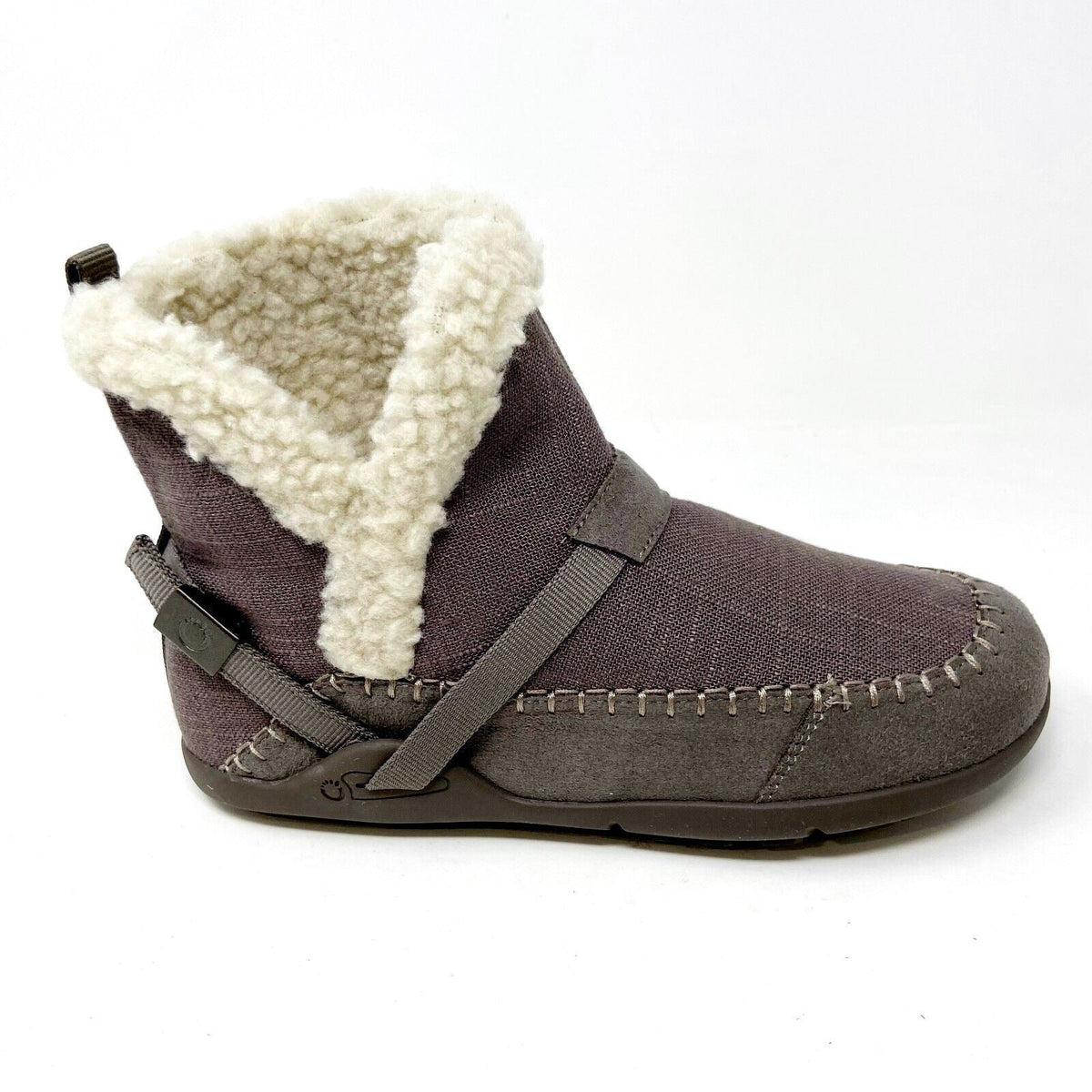 Xero Shoes Ashland Dark Taupe Womens Pull On Faux Fur Boots