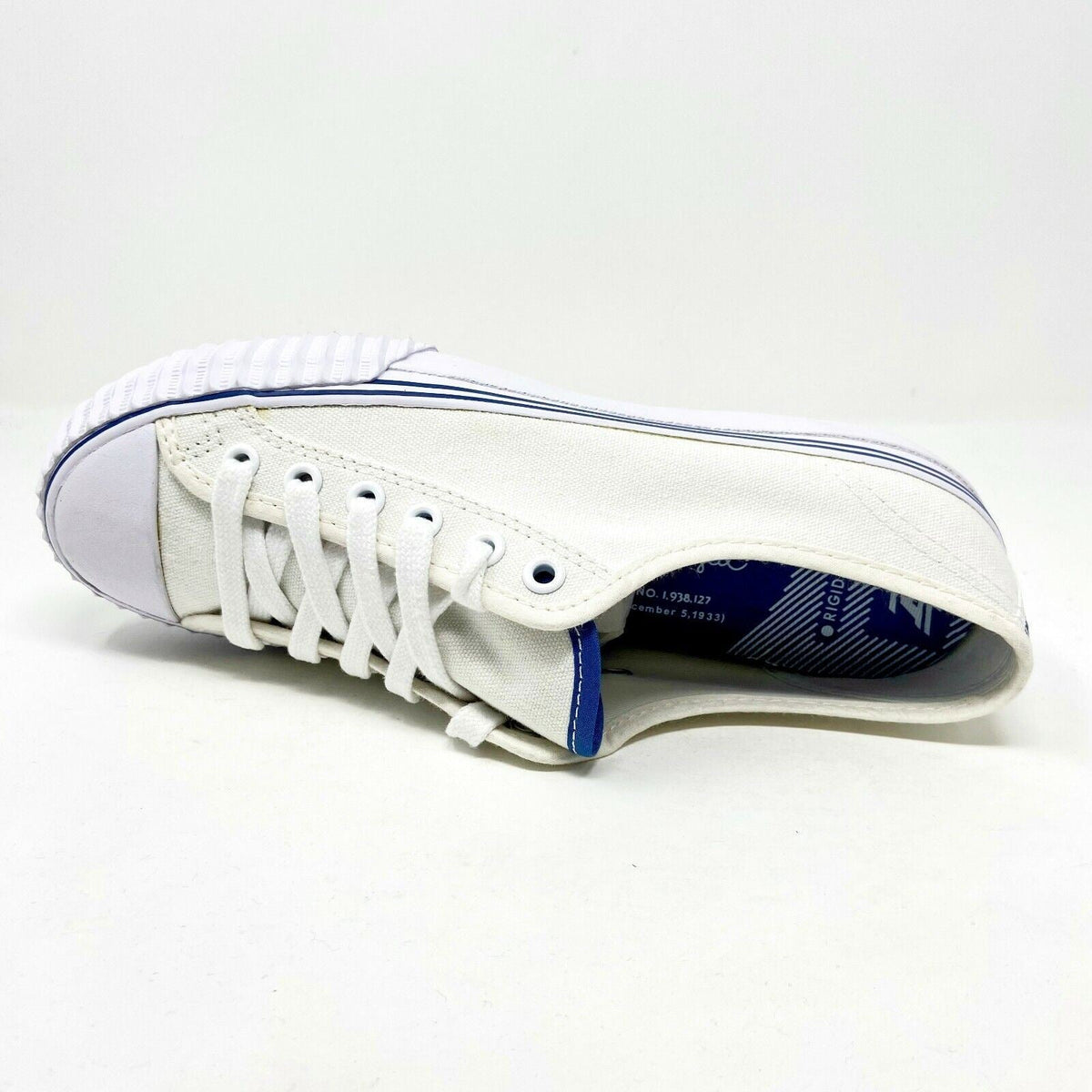 PF Flyer Center Lo Reiss White Blue Womens Retro Casual Sneakers PM12OL1F
