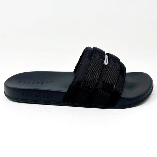 STNDRD Standard Los Angeles Monaco Double Strap Black Mens Slides Sandals