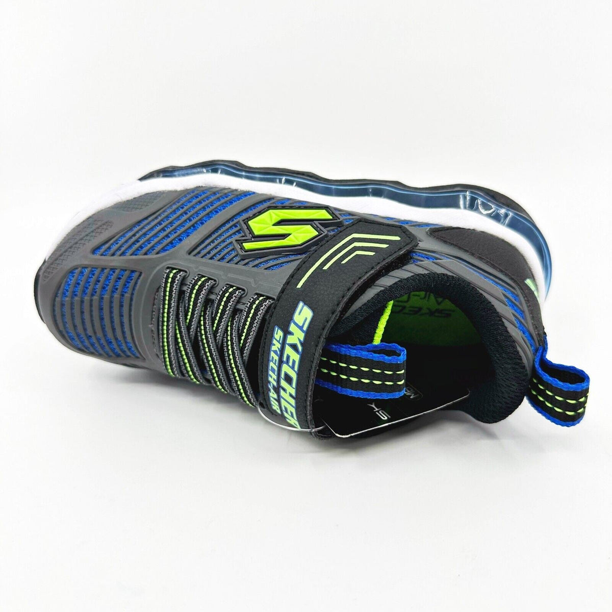 Skechers Skech Air Waves Charcoal Blue Kids Boys Sneakers