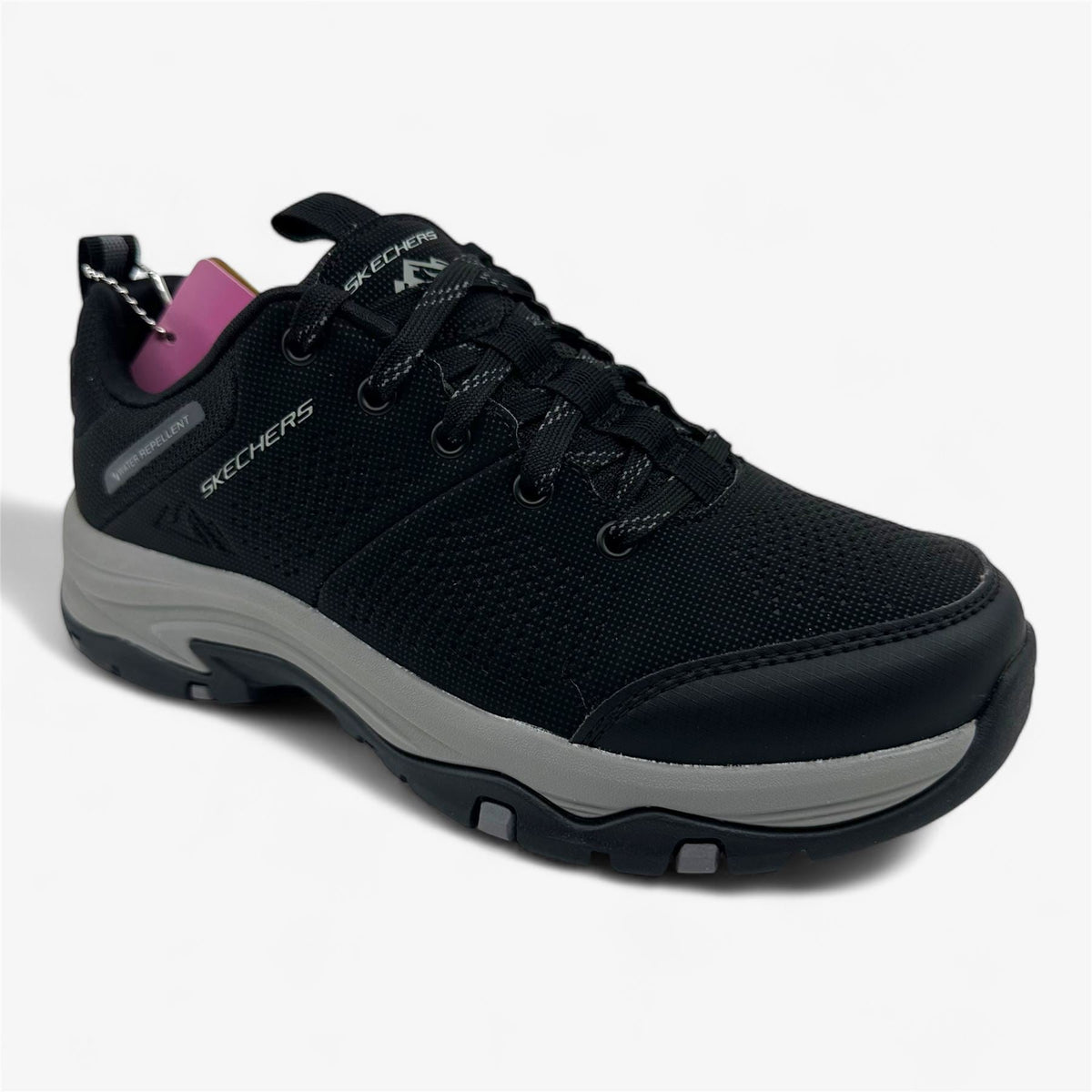 Skechers Trego Trail Destiny Black Charcoal Womens Wide Athletic Sneaker