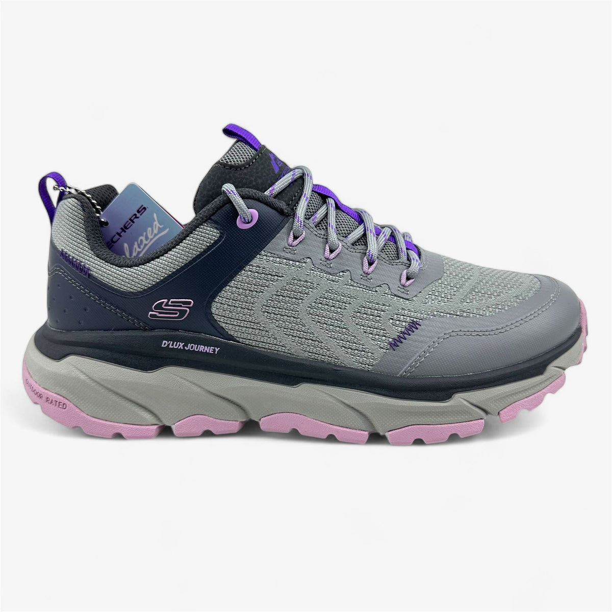 Skechers D'Lux Journey Marigold Charcoal Purple Womens Athletic Sneaker