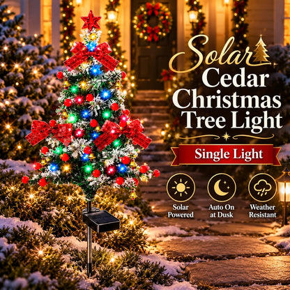 🔥 HOT SALE 50% OFF – Solar Cedar Christmas Tree Lights | Festive Outdoor Holiday Decor 🎄✨
