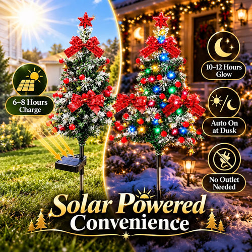 🔥 HOT SALE 50% OFF – Solar Cedar Christmas Tree Lights | Festive Outdoor Holiday Decor 🎄✨