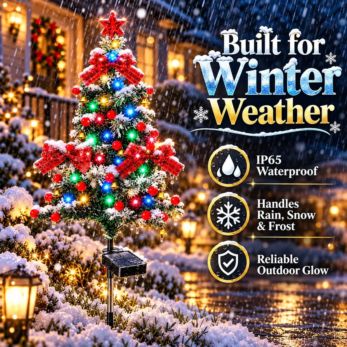 🔥 HOT SALE 50% OFF – Solar Cedar Christmas Tree Lights | Festive Outdoor Holiday Decor 🎄✨