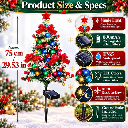 🔥 HOT SALE 50% OFF – Solar Cedar Christmas Tree Lights | Festive Outdoor Holiday Decor 🎄✨